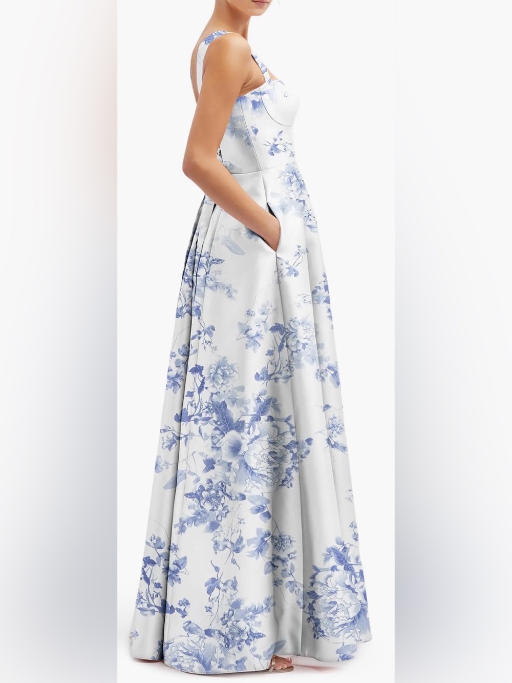 NEW ALFRED SUNG Floral Lace Up A-Line Gown Sz 10 - Picture 3 of 8
